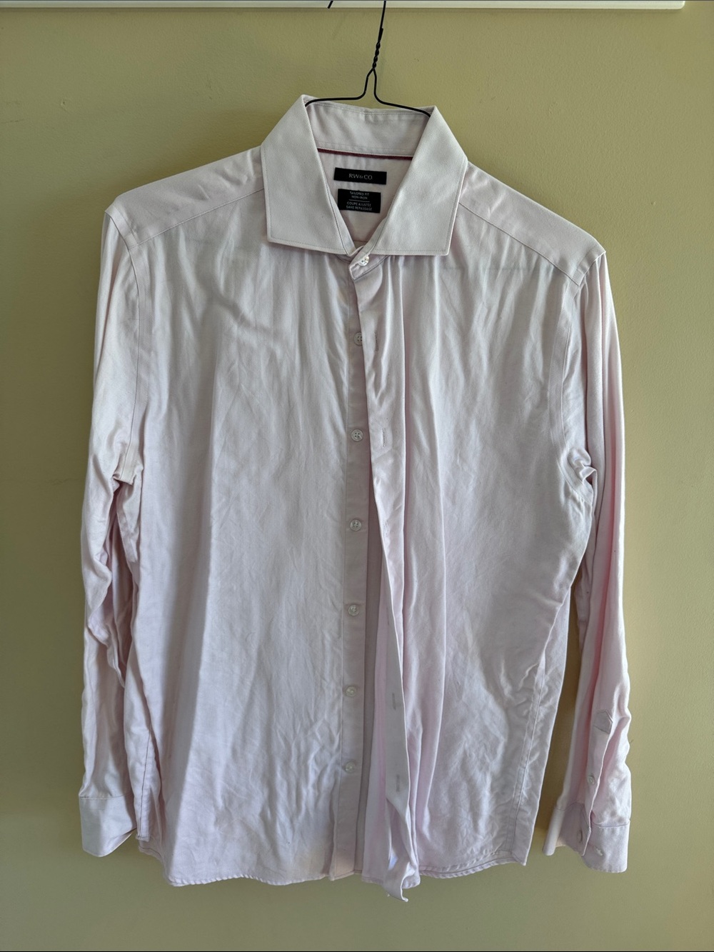 RW&CO. Men's Light Pink Long-Sleeve Dress Shirt